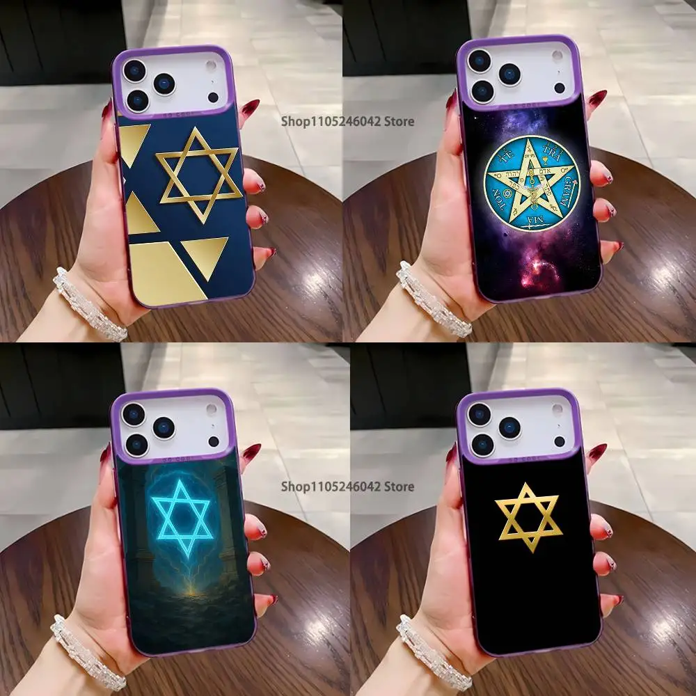 

David Jewish Star Symbol Phone Case For iPhone 17,16,15,14,13,12,11,Pro,XS,Max,Plus,Mini,SE4,E Purple Matte Shockproof Cover