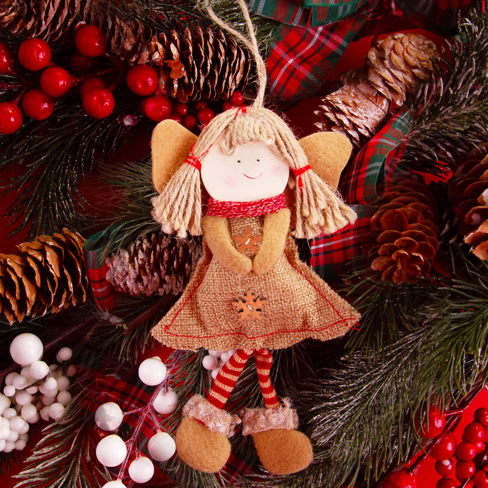 100 peças decoração de natal branca diy enfeites de floco de neve botões de férias marrons