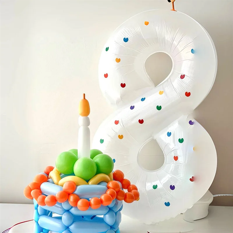 Globo de película de aluminio Digital blanco Love de 32 pulgadas, accesorio de fiesta fresco, estilo coreano, cumpleaños, fiesta de bebé bonita para niños