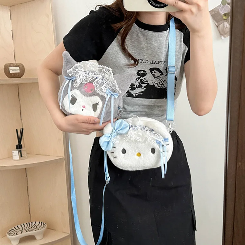 Cute Mini Women's Exquisite One Shoulder Backpack Cartoon Cinnamoroll Kuromi Lolita Style Fashion Handbag Children'S Zero Wallet