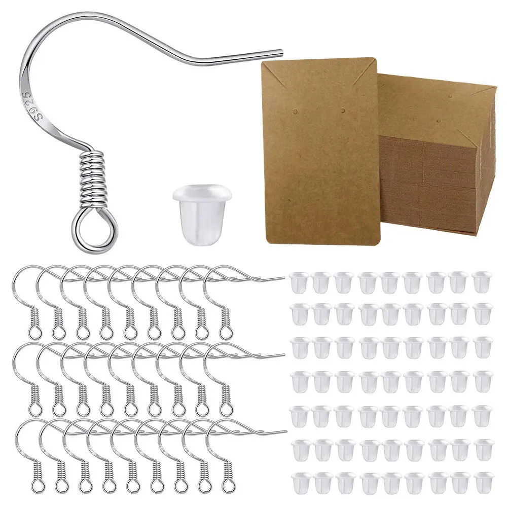 250Pcs Earring Making Kit DIY Jewelry Supplies for Women Ear Hook Earnut Sets Earring Back Stopping Paperboard Handmade Earrings