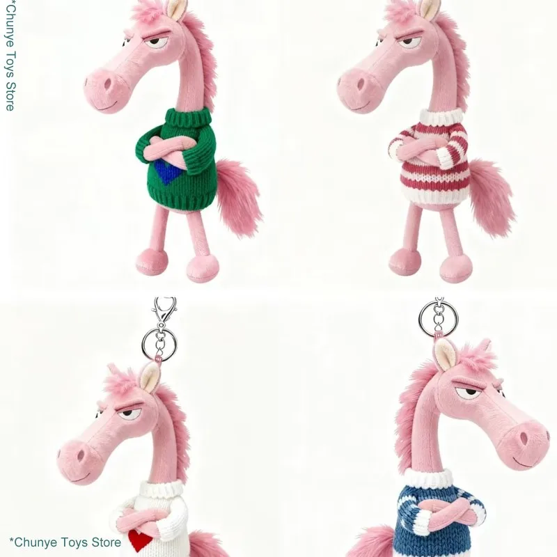 

Изысканный брелок с изображением лошади в стиле фэнтези, мастерство, пони, плюшевая кукла с шарфом, розовая игрушка-симулятор лошади, Рождественский подарок