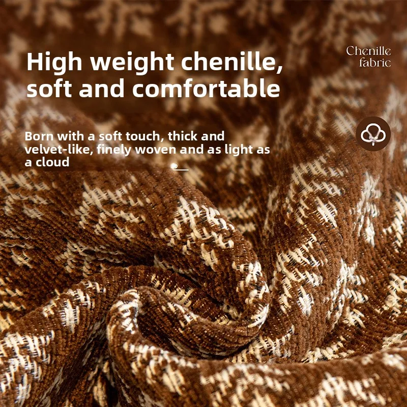 Chenille Sofa Cushion All-Season Universal Non-Slip Anti-Cat Scratch Sofa Cover Dustproof Machine Washable Seat Pad