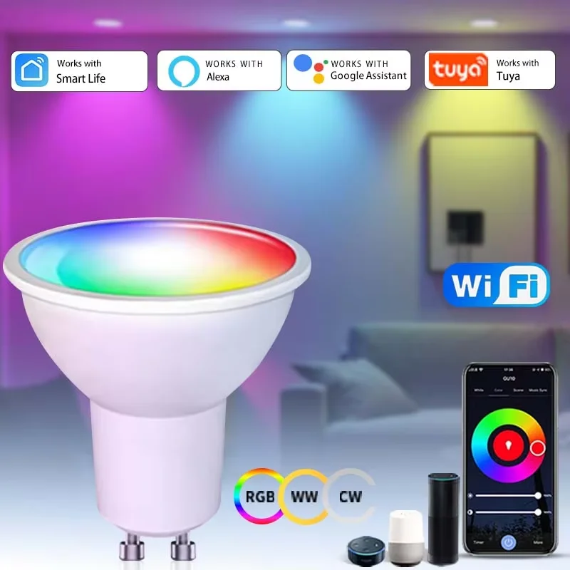 5W 7W 9W 220V 110V Tuya Smart WiFi GU10 Led-lampe Scheinwerfer Alexa Lampe RGBCW Smart Leben APP Steuerung Funktioniert Mit Alexa Google Hause