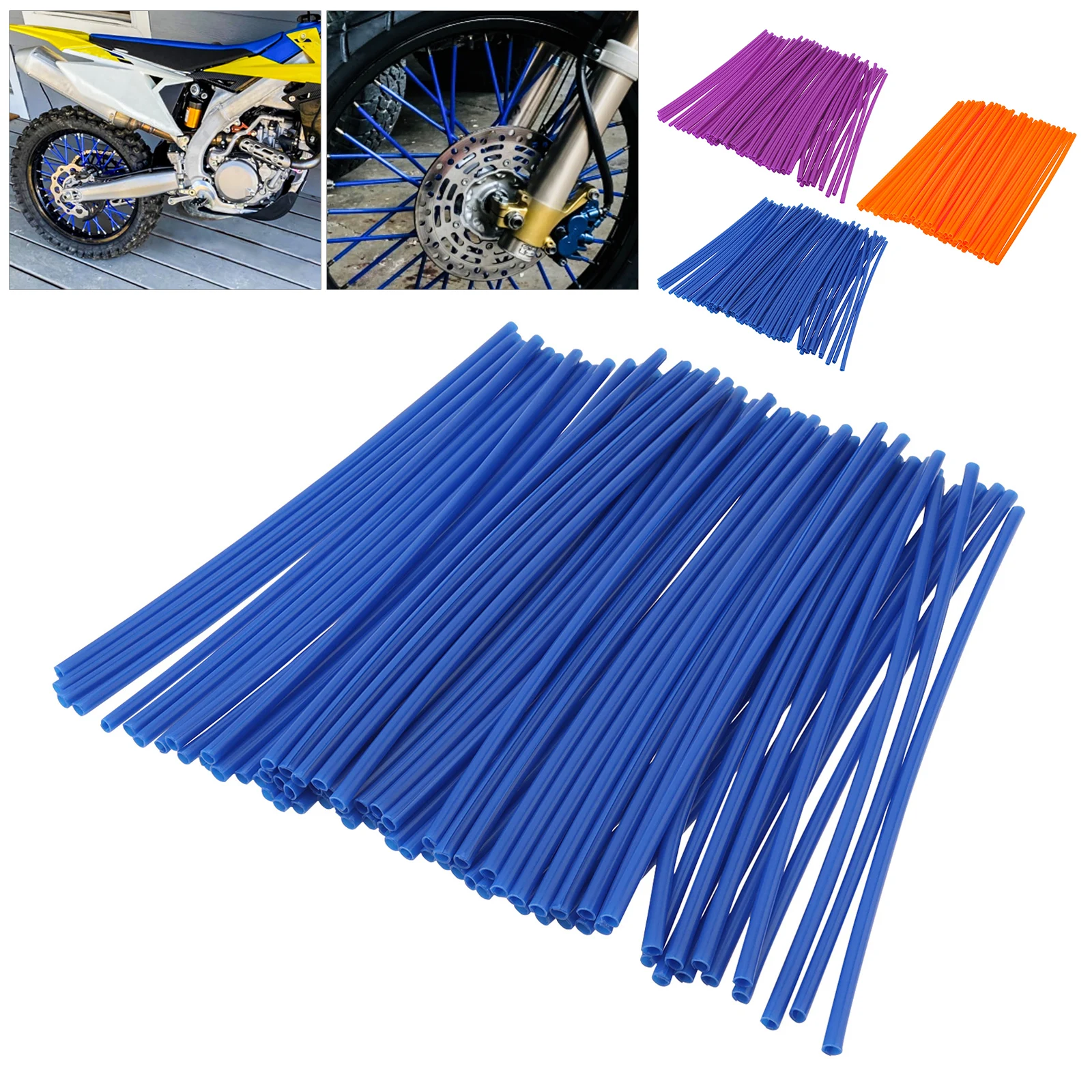 72pcs 24cm Spoke Decoration Universal Wheel Spoke Pipe Trim for Motorcycle Scooter Dirt Bike Bicycle