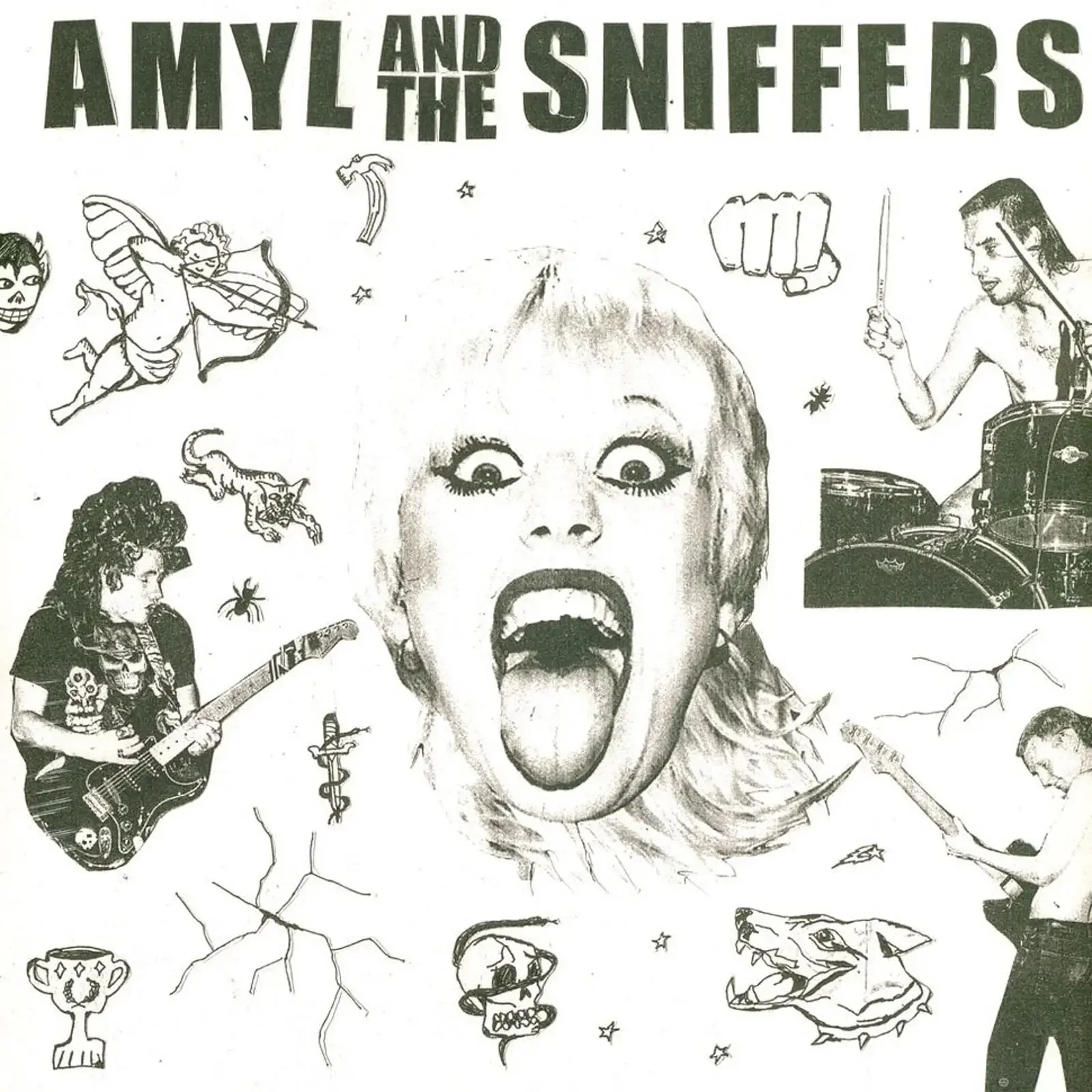 Amyl And The Sniffers Vinyl LP 2019 UK Original vintage Washed Stretched Top For Everyday Wear Breathable Slightly
