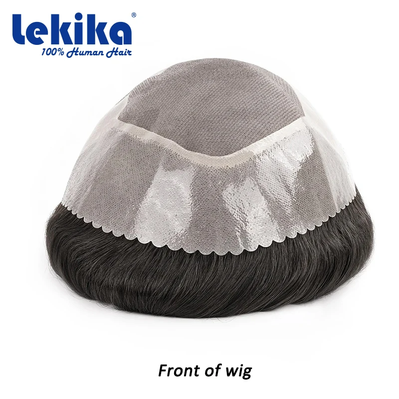 بدلة شعر للرجال مع شعر مستعار أحادي PU شعر مستعار 100% شعر بشري اصطناعي للرجال قبعة رجالية متينة 6 بوصة شعر مستعار للرجال