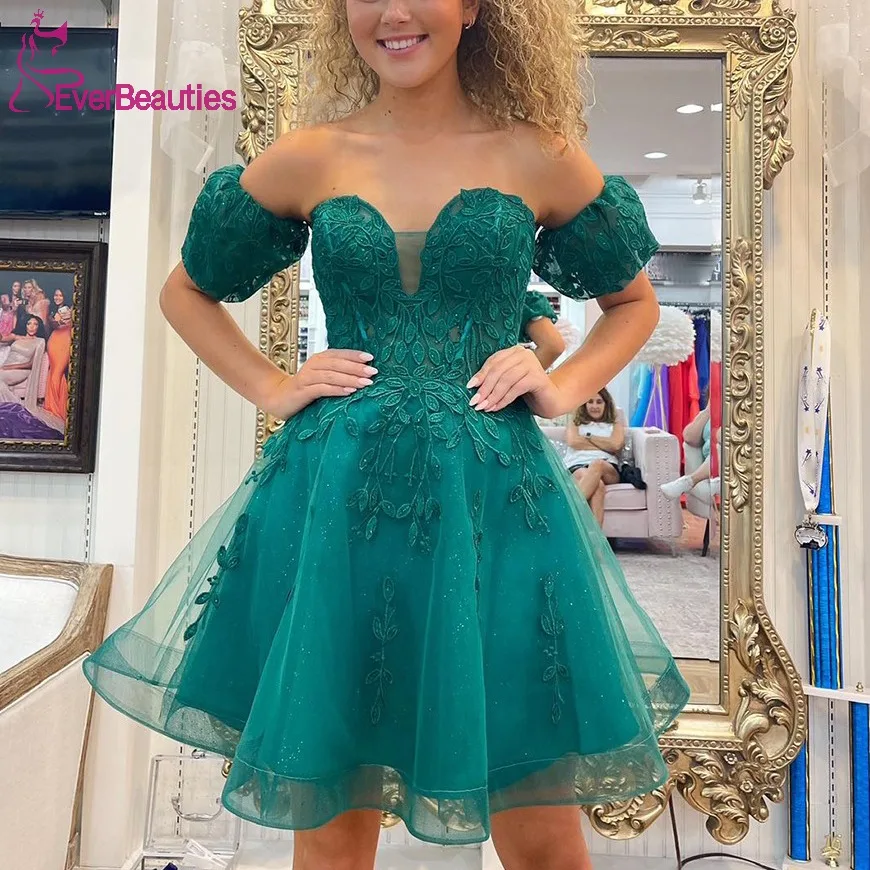 Knee Length A Line Homecoming Dresses for Juniors Plus Size Sweetheart Cocktail Gowns Tulle Lace Appliques Evening Party Dress