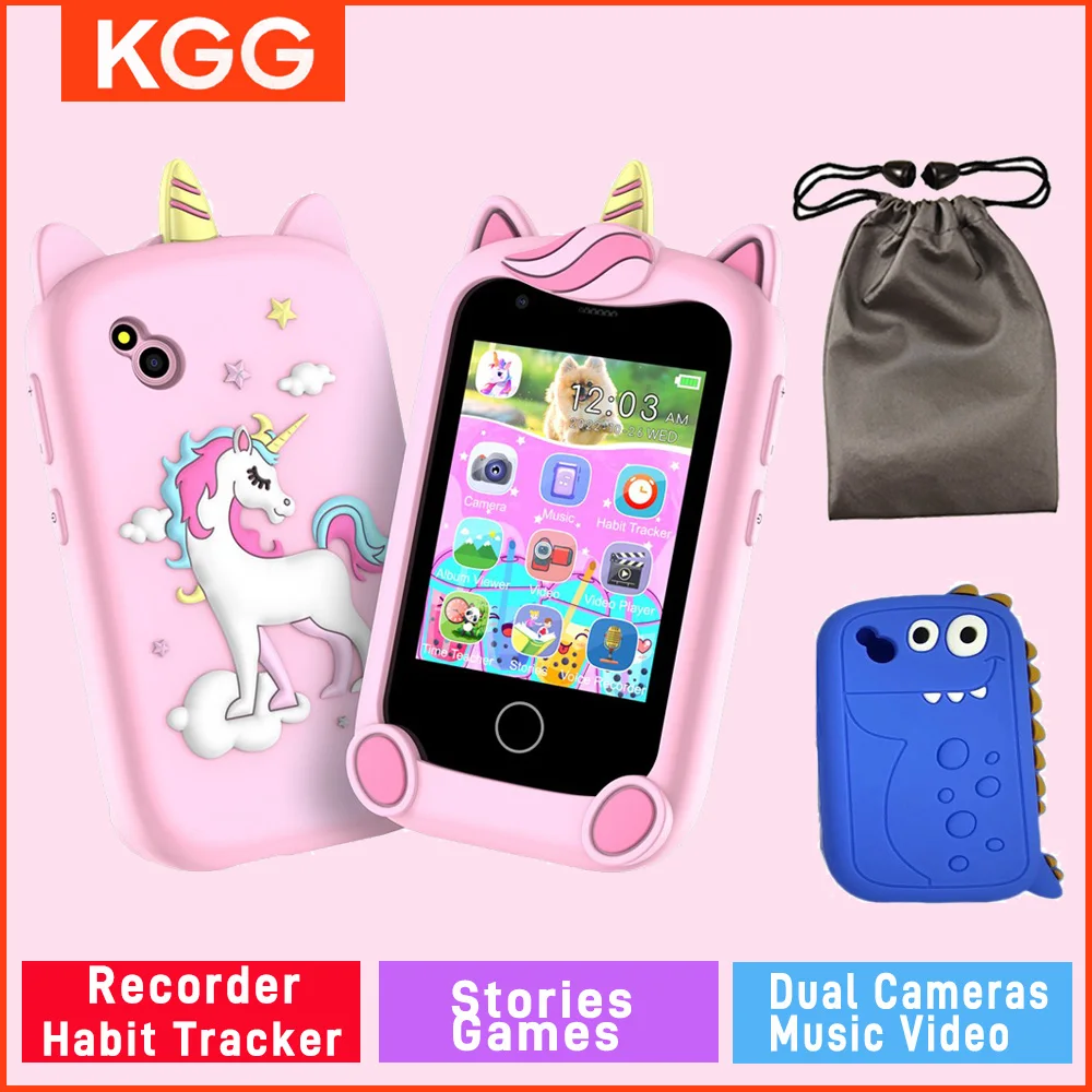 

Mini Kids Smart Phone Habit Tracker Camera 2.8inch IPS Word Learn Toy Phone MP3 Player Audio Book Story telling Eduational Toys