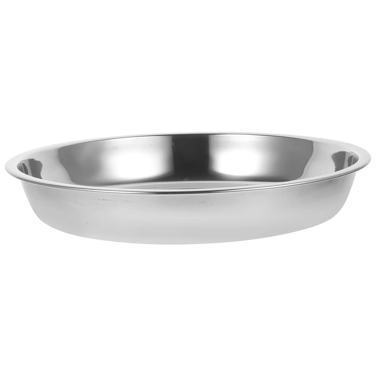 

Stainless Steel Serving Plate Multi-Function Kitchen Food Dish For Pasta Steak Salad Fruit Round Snack Plates Household
