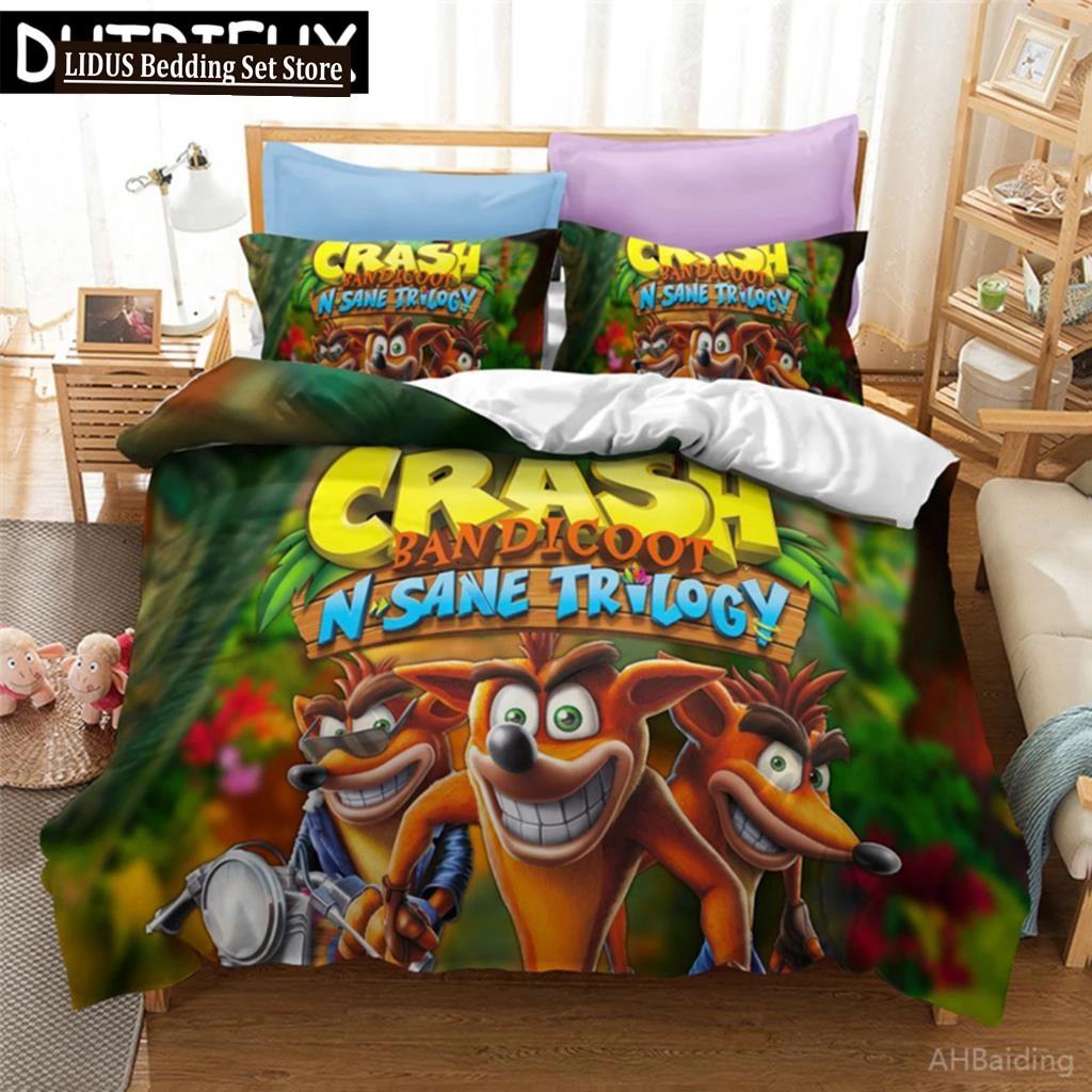 

Hot Game Crashbandicoot 3d Bedding Set Cartoon Duvet Cover Set Pillowcase Twin Full Queen King Duvet Cover Boys Bedclothes