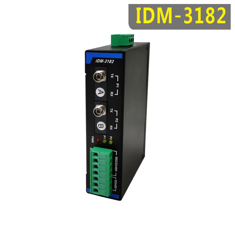 ตัวรับส่งสัญญาณออปติคอล RS485เครือข่าย IDM-3182-FC1พอร์ตอนุกรมตัวรับส่งสัญญาณด้วยตนเองไฟเบอร์ออปติก RS232