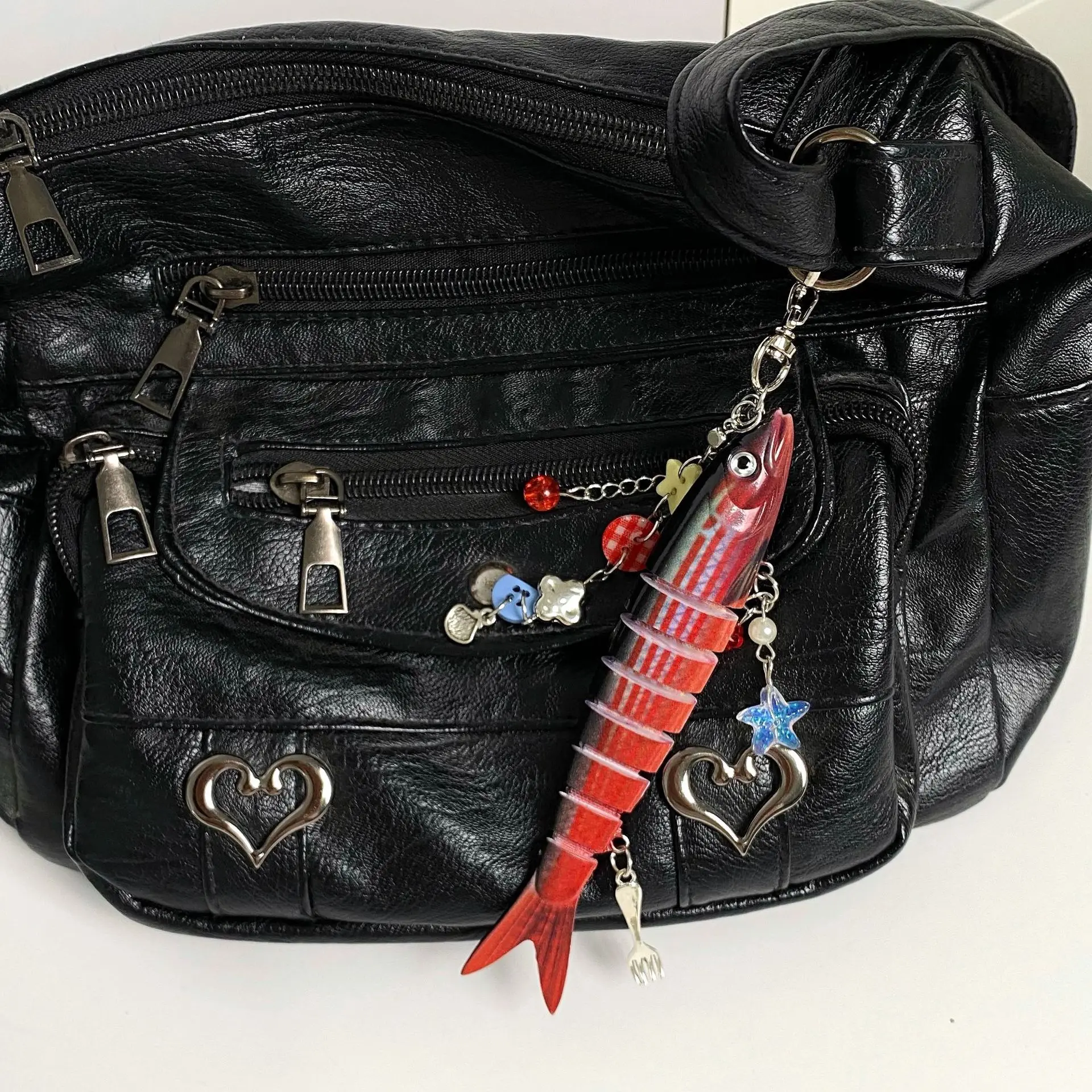 Miniature Fish Keychain Phone Pendant Fisherman Gift Car Key Accessory Handmade Ocean Pendant Charm DIY Animals Keyring Jewelry