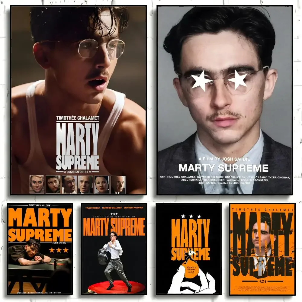 Movie Marty Supreme Poster Self-adhesive Art Waterproof Paper Sticker Coffee House Bar Room Wall Decor
