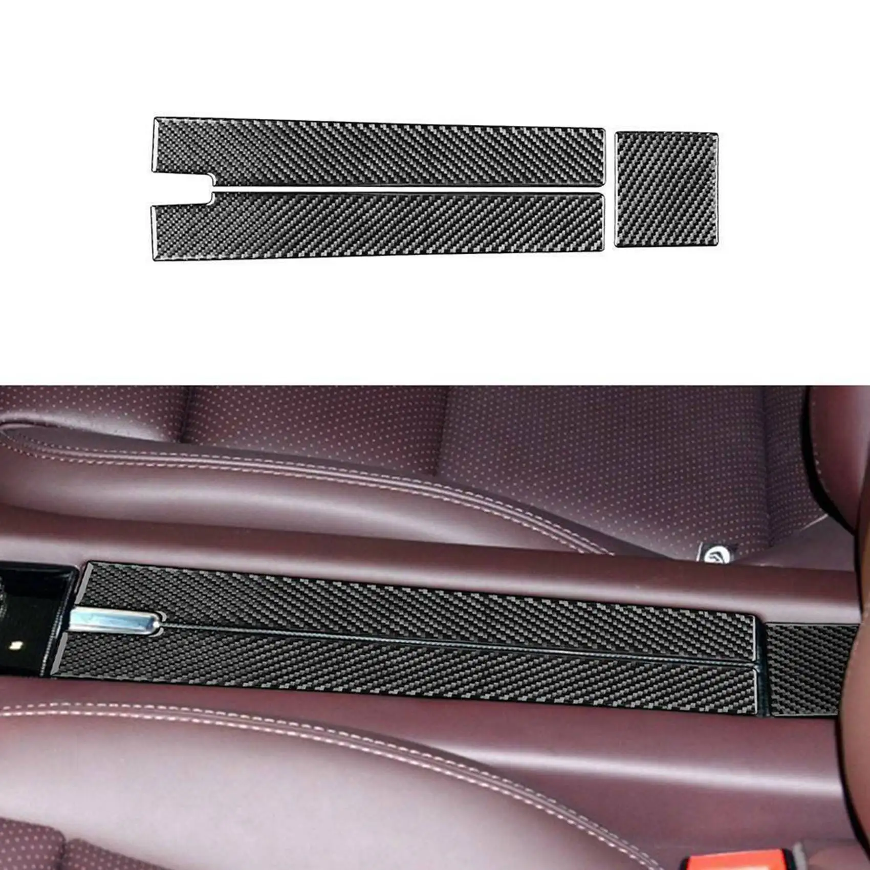 Car Rear Armrest Box Panel Decoration Cover Trim Sticker Decal for-Porsche Panamera 2010-2016 Carbon Fiber Interior Trim