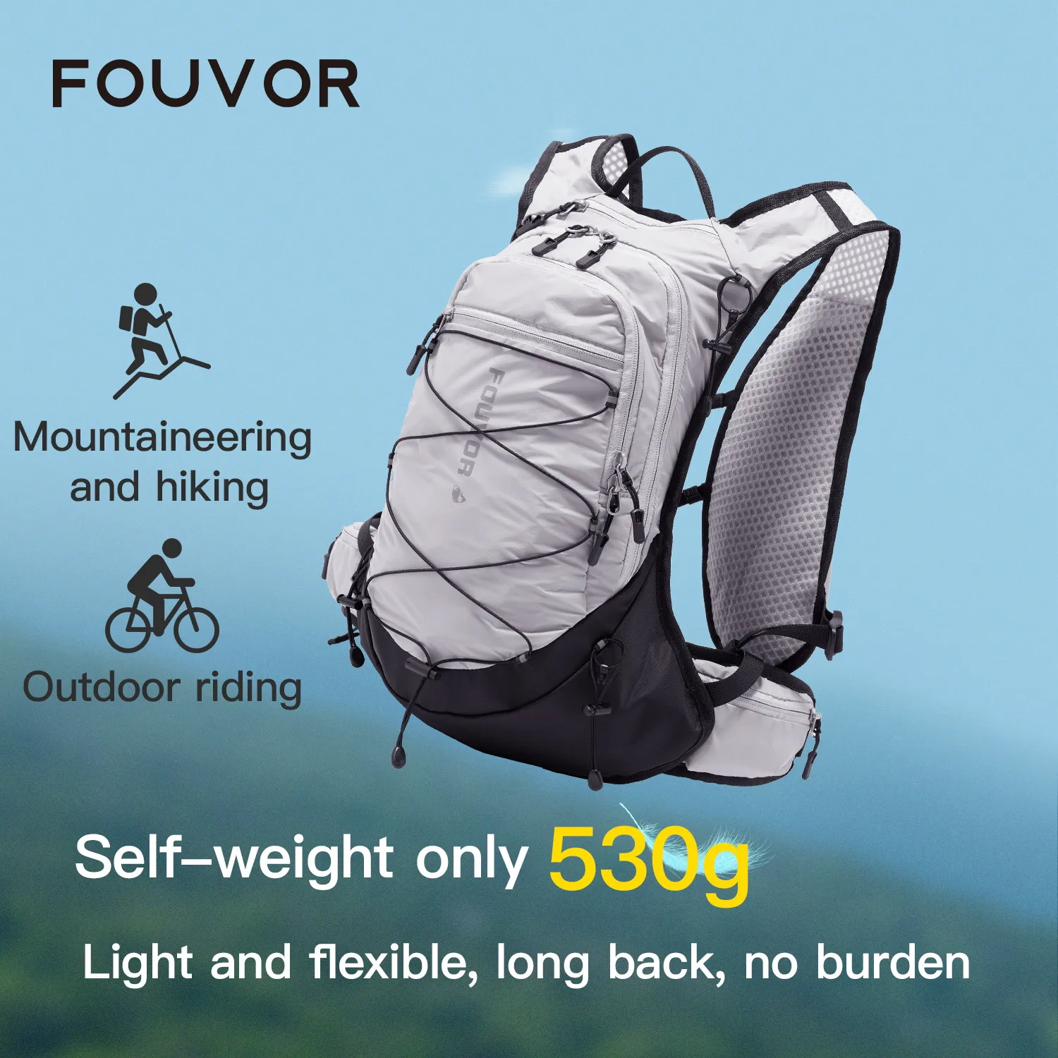 Fouvor Outdoor Hiking Backpack Women Breathable Pressure‑Relief Lightweight Daypack Travel Gear for Men Casual Backpacks 3100-08