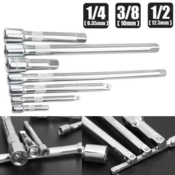 New 1/4 3/8 1/2 Socket Ratchet Wrench Extension Bar 50/75/100/125/150/250mm Long Bar Steering Sleeve Connecting Rod Accessories