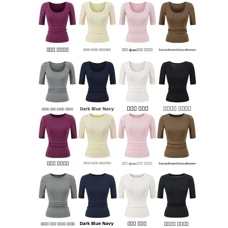 

Женский вязаный топ с воротником Mid-Sve ort-Sve, облегающая однотонная модная женская футболка