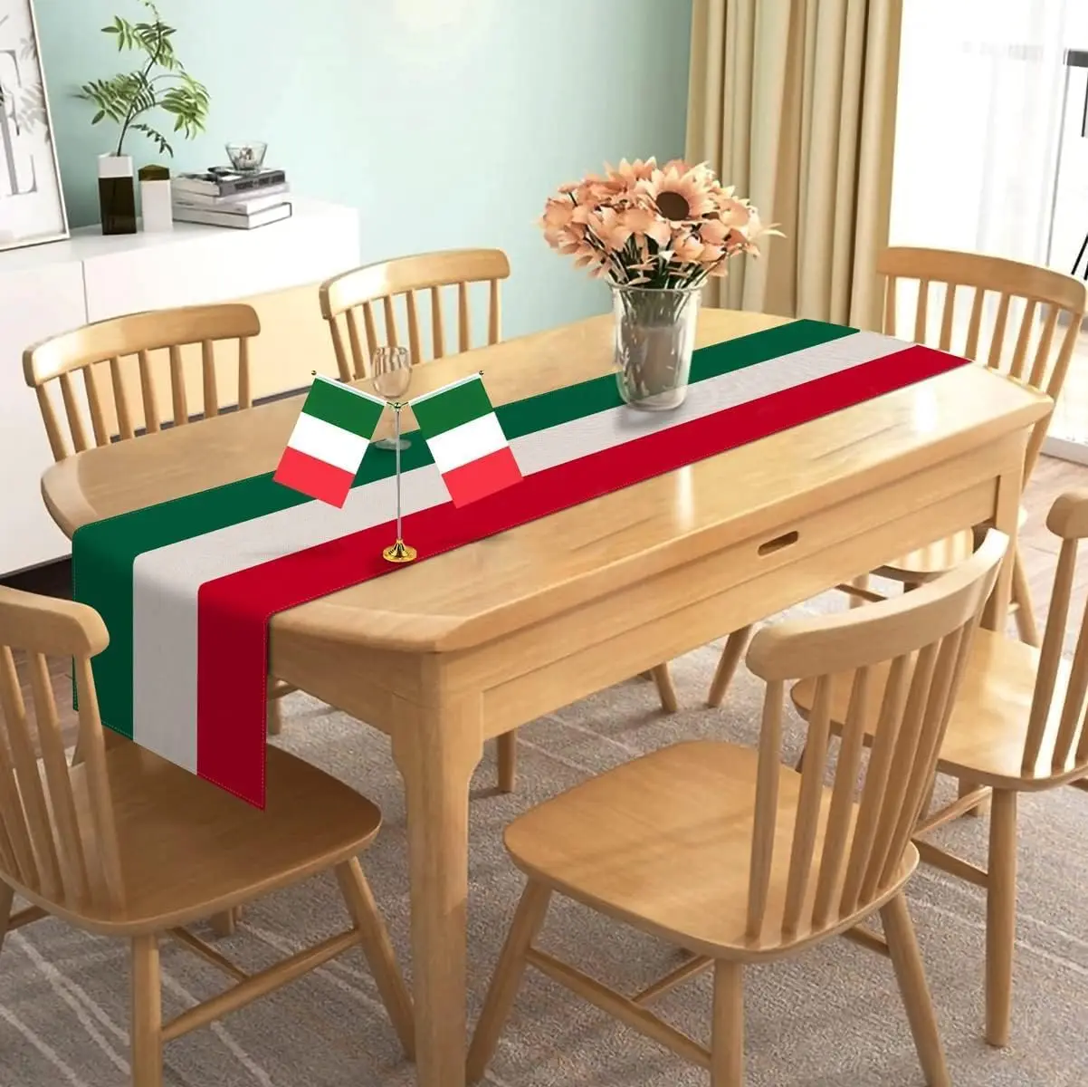 Italy Italian Themed Linen Table Runner Holiday Party Decor Reusable Farmhouse Kitchen Dining Table Runner Home Decor