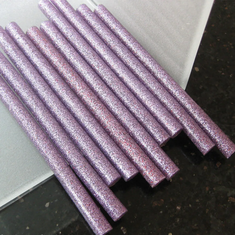 50Pcs Sparkle Hot Melt Glue Sticks 10 Assorted Colors 7Mm Diameter 100Mm Length Fast Drying High Strength Adhesive for Plastic