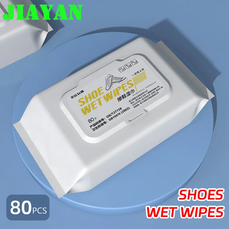 80pcs Sneaker Cleaning Wipes Disposable Shoe Shine Cloths Quick Cleaning Sneaker Wipes Suitable for Outing Travel Use