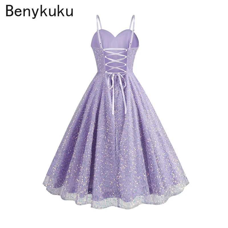 Spaghetti Strap Lace Up Sequins Vintage Dresses Sexy V Neck Ladies Evening Birthday Party Luxury Prom Dress 2025 Womans Clothing