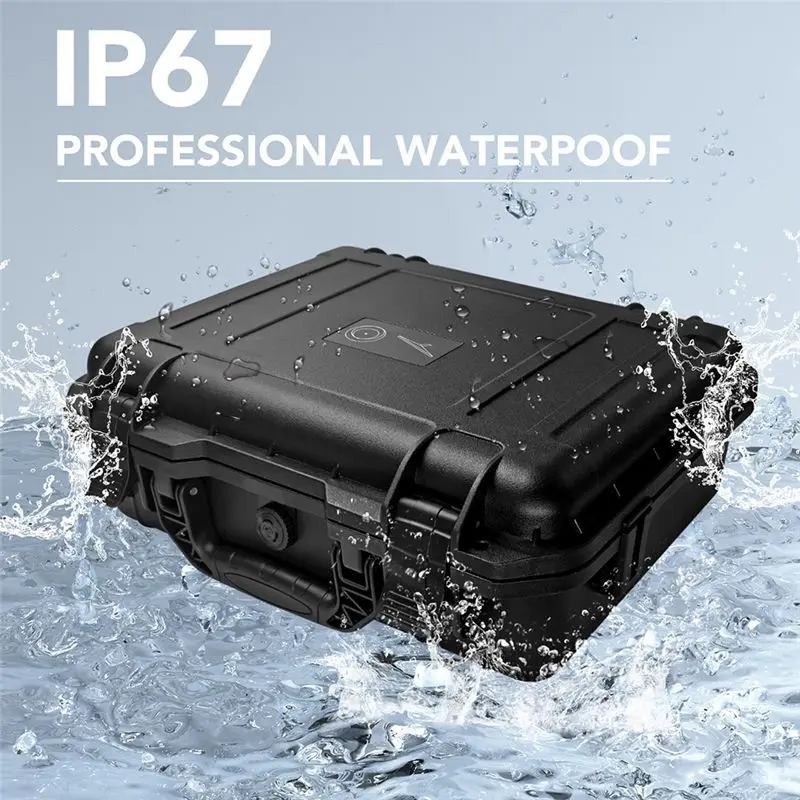 DT22 IP67 Waterproof Hard Shell Travel Case for Starlink Mini Portable Storage Box with Molded Foam Safe Transport Black