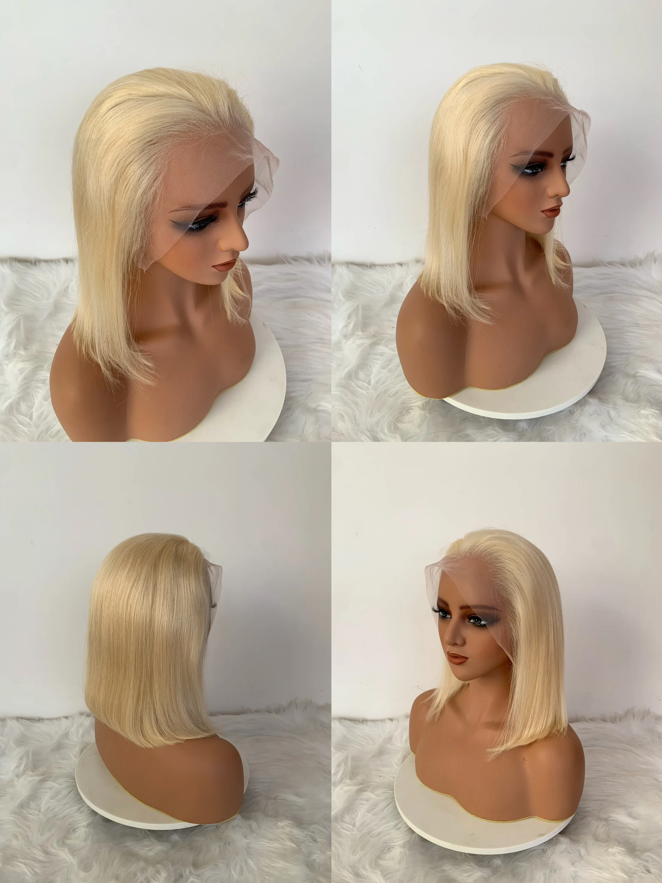 

613 Прямые парики из натуральных волос на кружеве, плотность 250%, парик Боб, человеческие волосы 13x4 HD, парики из натуральных волос на кружеве, бесклеевые для женщин