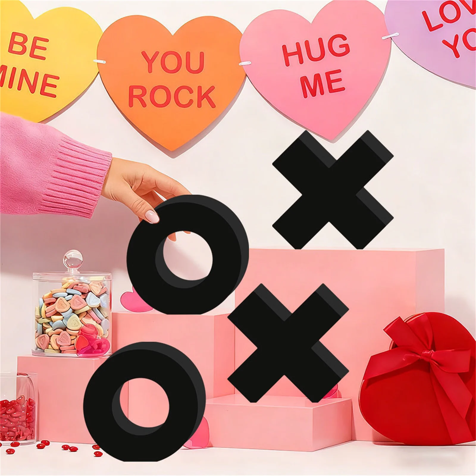 

Декоративная подставка для украшений в форме сердца ко Дню святого Валентина, настольное украшение, держатель из ПВХ-пены