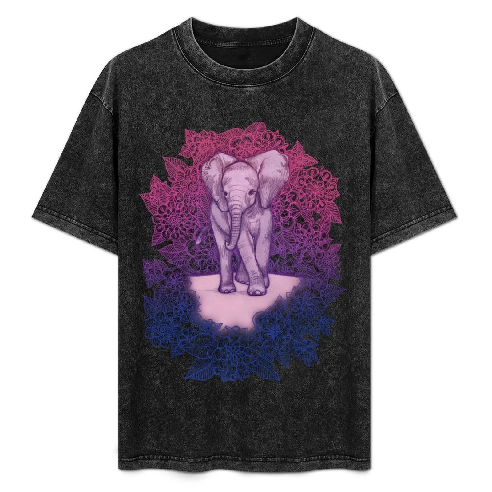 

Cute Baby Elephant in pink, purple & blue T-Shirt man t shirt luxury t shirts with prints T-Shirt