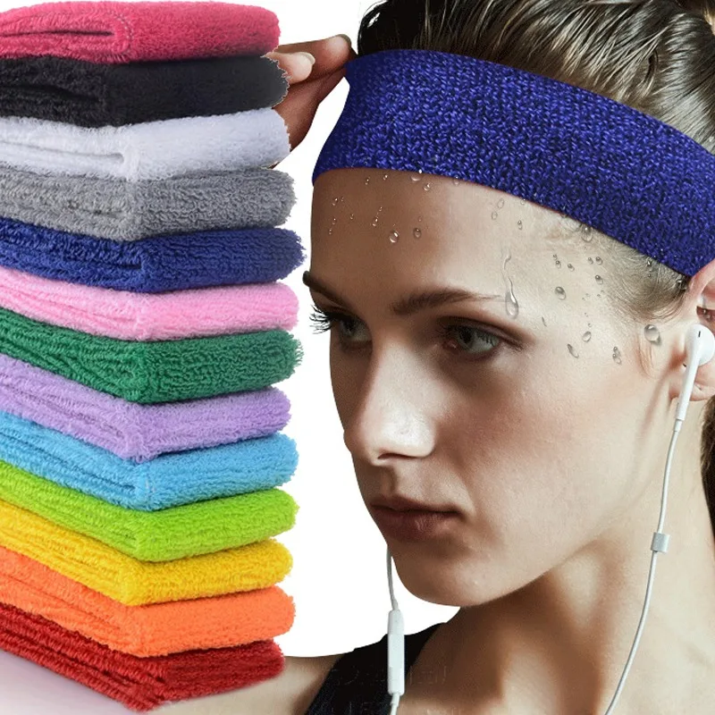 Men Sports Headband Fitness Hair Bands for Woman Hair Wrap Brace Elastic Cycling Yoga Running Exercising Sweatband Headwear