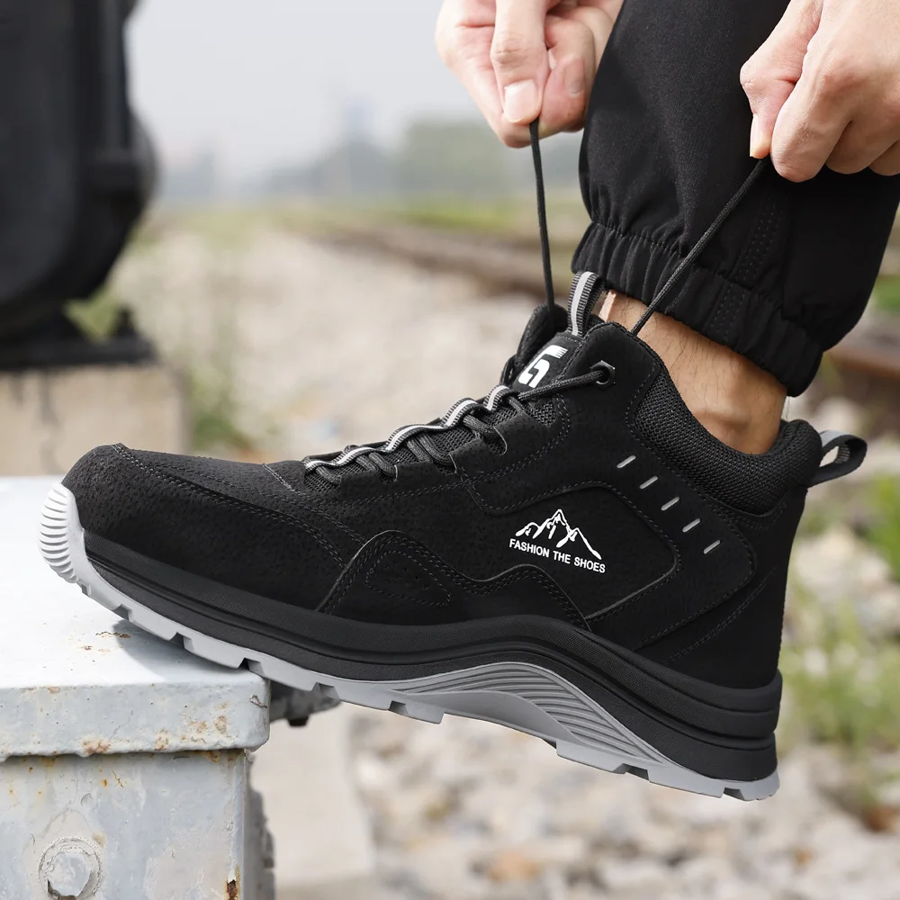 ArmorToe All-Season Steel Toe Safety Shoes Men Lightweight Anti-Impact Puncture Proof Comfort Work Boots Workplace #Armor2753