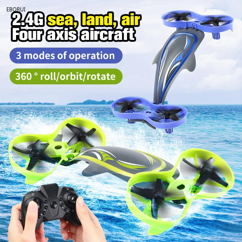 

EBORUI X70 RC Drone 3 in 1 Waterproof RC Aircraft w/ Flying Air/Boat/Land Driving Altitude Hold Headless Mode RC Quadcopter Gift