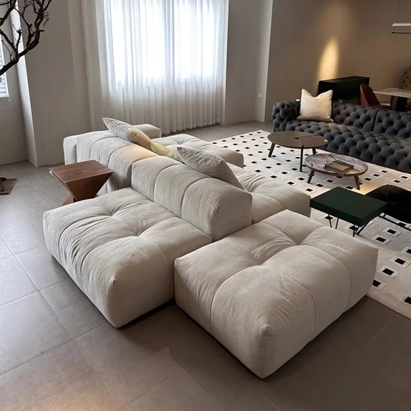 Italian minimalist double-sided sitting module sofa pixel designer small apartment living room fabric tofu block