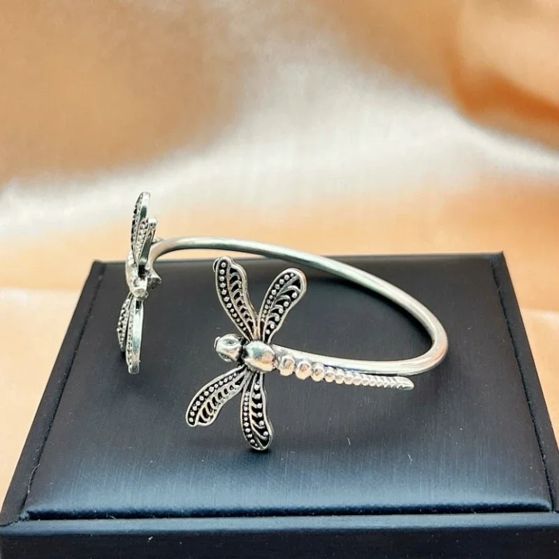Retro Trend Personality Creative Dragonfly Open Bracelet Ladies Niche Ethnic Style Holiday Party Accessories Jewelry