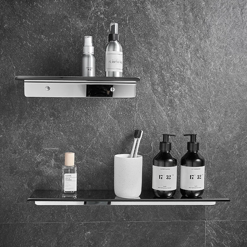 

Kitchen Wardrobe Bathroom No Drilling Accessories Organizer Corner Adhesive Shower Caddy Stainless Steel Wall-mount Storage Rack