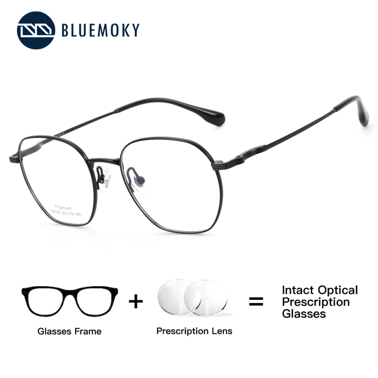 

BLUEMOKY (M Size) Metal Polygon Prescription Glasses Minus Myopia Presbyopic Glasses Man Medical Reading Eyeglasses Photochromic