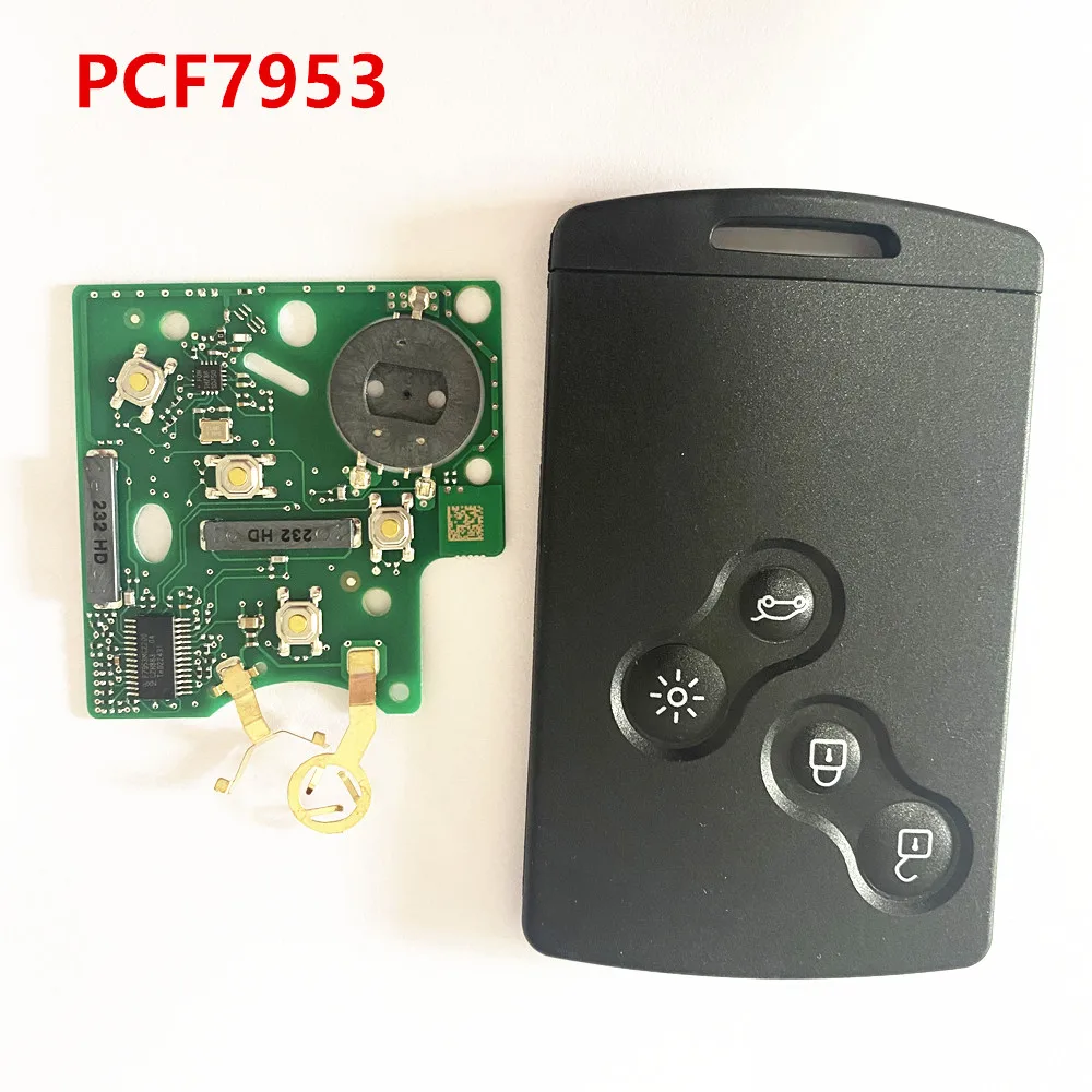 4 Button Smart Key 433MHz PCF7953 4A HITAG Chip Passive Keyless Go System For Renault Clio 4 KEY for Renault Clio IV Captur