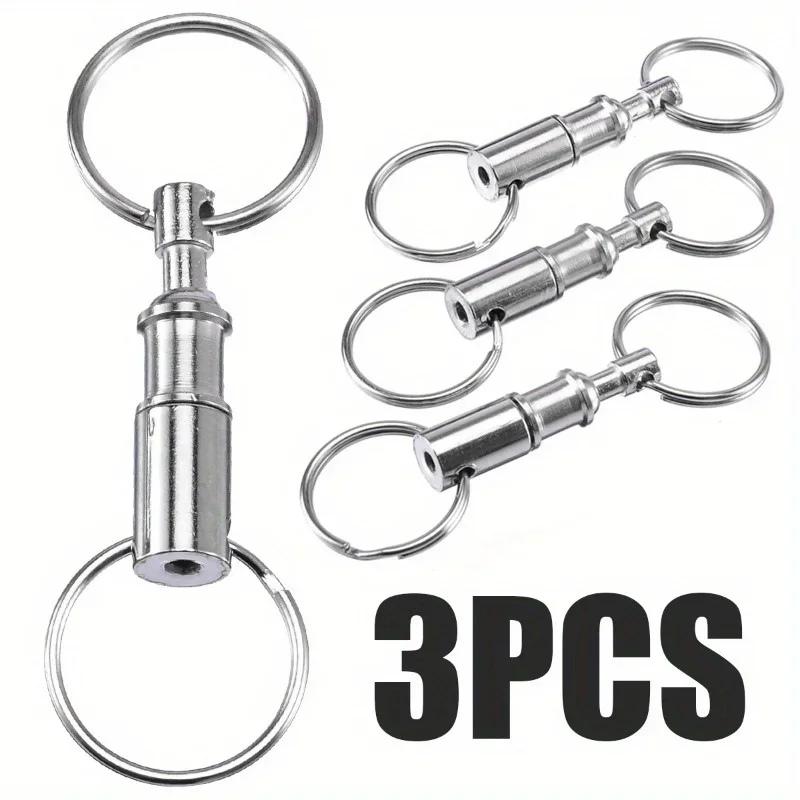 1/2/3pcs Quick disassembly keyring detachable double ring keychain hanging button female keyring