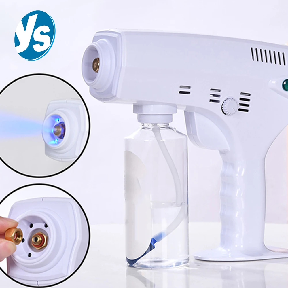 Handheld Blue Light Nano Spray Gun Hair Steamer for Salon Hair Care and Home Disinfection