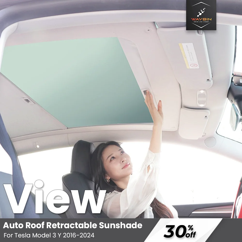 

Tesla Sunshade For Model 3 y 2017-2024 Roof UV Protection Scroll Shade M3 Highland Car Sun Visor insulation Retractable Parts