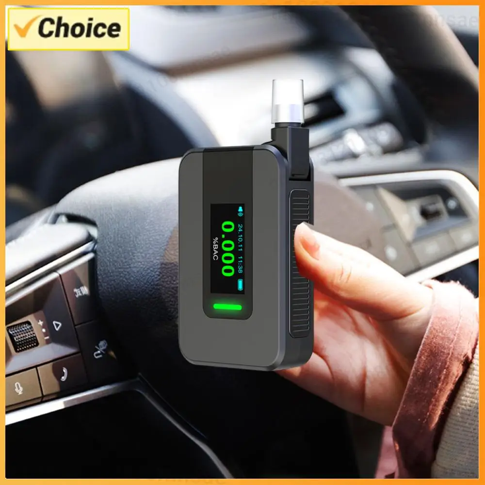 Electrochemical Alcohol Tester USB Rechargeable Non-Contacting Electronic Breathalyzer Portable Alcohol Meter for Personal Use