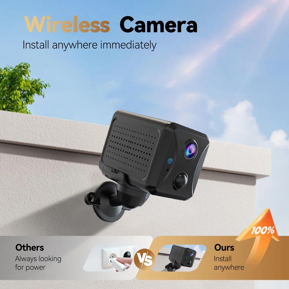 UBox 5MP HD Mini WiFi Indoor Security Camera, 2400mAh Battery, PIR Human Detection, 2-Way Talk, Night Vision, Cloud/SD Storage