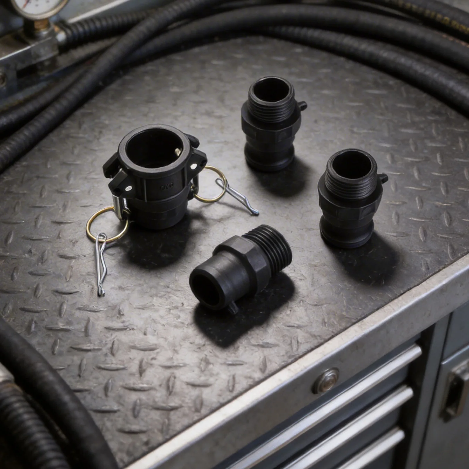 

Industrial Grade Cam and Groove Fittings Made of Polypropylene with Type D and F for 1 to 2 Inch Hose Integration