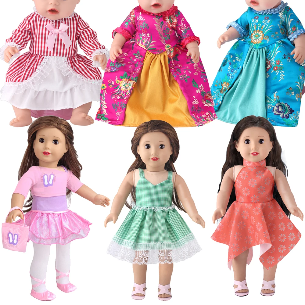 17-18inch Doll Clothes Fashion dress skirts, shirts, denim skirts for American doll and New Born Toys Girl gifts