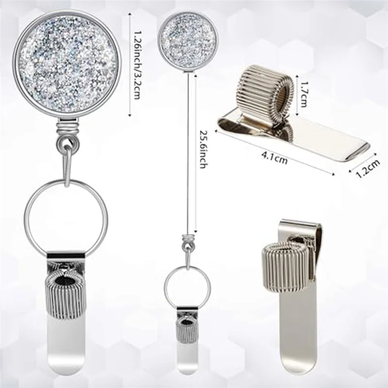 A42Z-Retractable Pen Holder 25.6 Inch Retractable Pen Reel Keychain With Clip For Carpenters Nurse Workers Mechanics