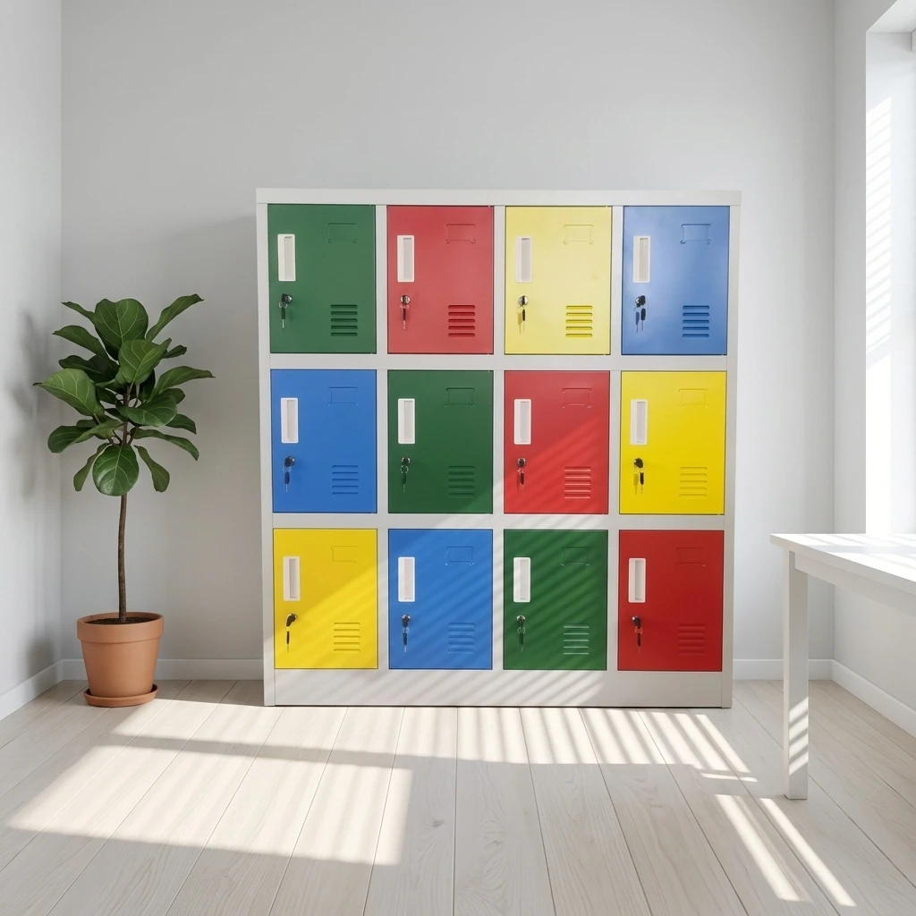 Custom 12 Door Key Lock Storage Steel Cabinet Children Kindergarten Lockers School Metal Cupboard Half Height Home Office