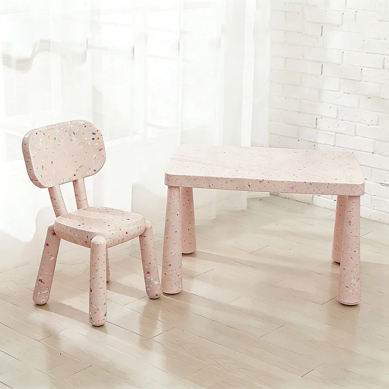 Factory direct sales Nordic children's confetti table and chair set wholesale cute inventory children's table