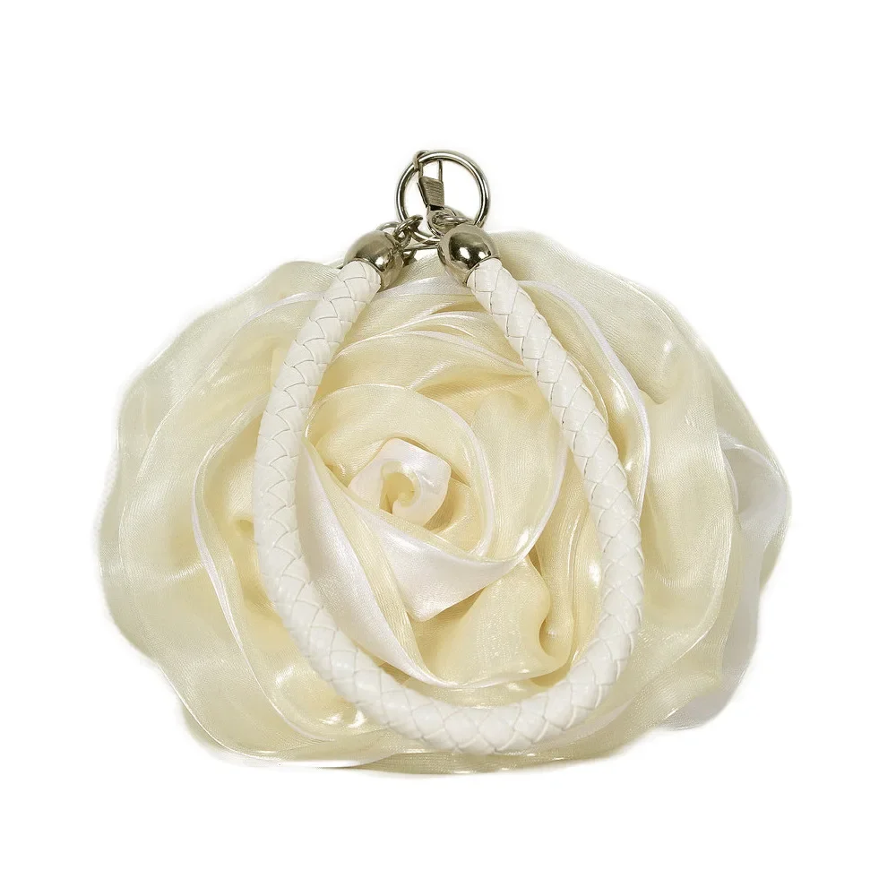 Sweet Memory Rose Flower Evening Clutch Purse Bag Small Handbag Lady Silk Wedding Decorate Totes Party Bridesmaid Gift Purses