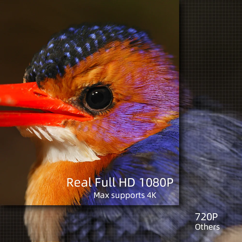 Byintek K20X 기본 1080P WIFI 프로젝터 풀 HD LCD 빔 홀로그램 프로젝터(Android 내장 스마트 버전의 경우 30USD 추가)